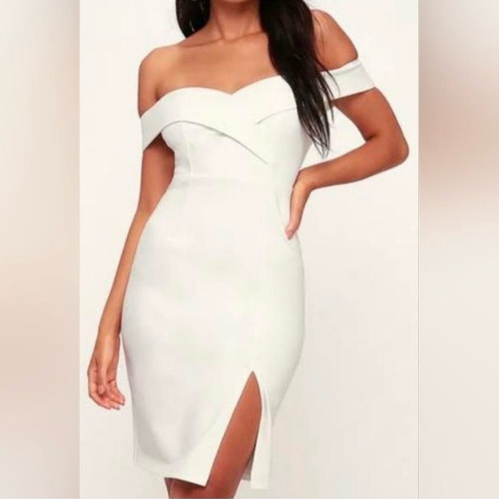 ❗️SOLD❗️ Lulus White Off Shoulder Dress